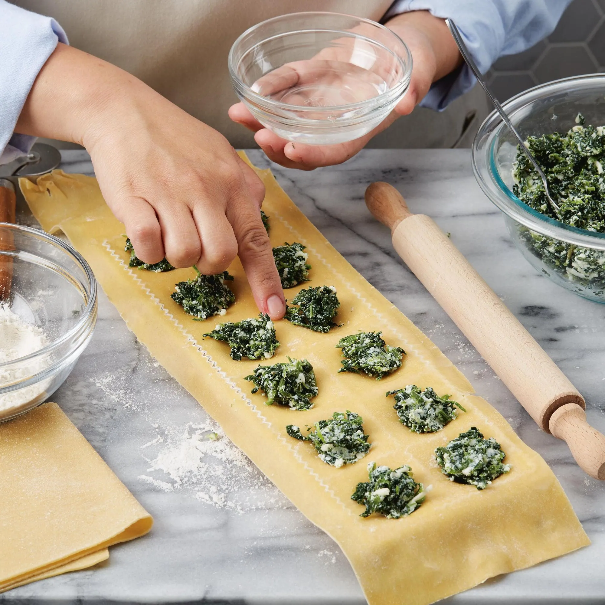 12-Imprint Ravioli Press with Mini Rolling Pin