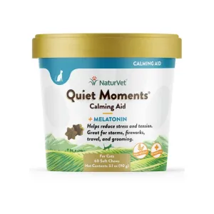 15% OFF: NaturVet Quiet Moments Calming Aid Plus Melatonin Soft Chew Supplement For Cats 60ct