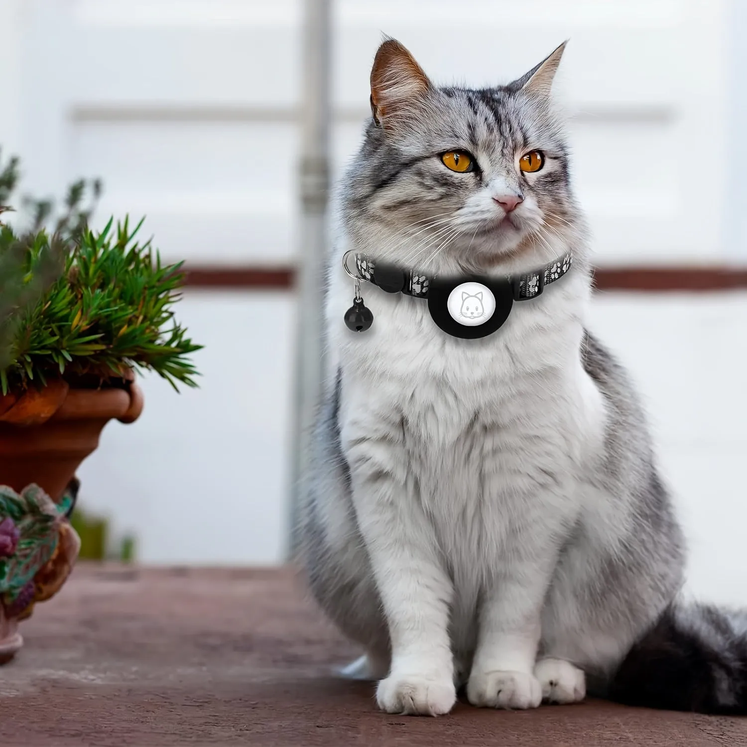 2Pack Reflective Breakaway Cat Collar Set with Airtag Compatibility