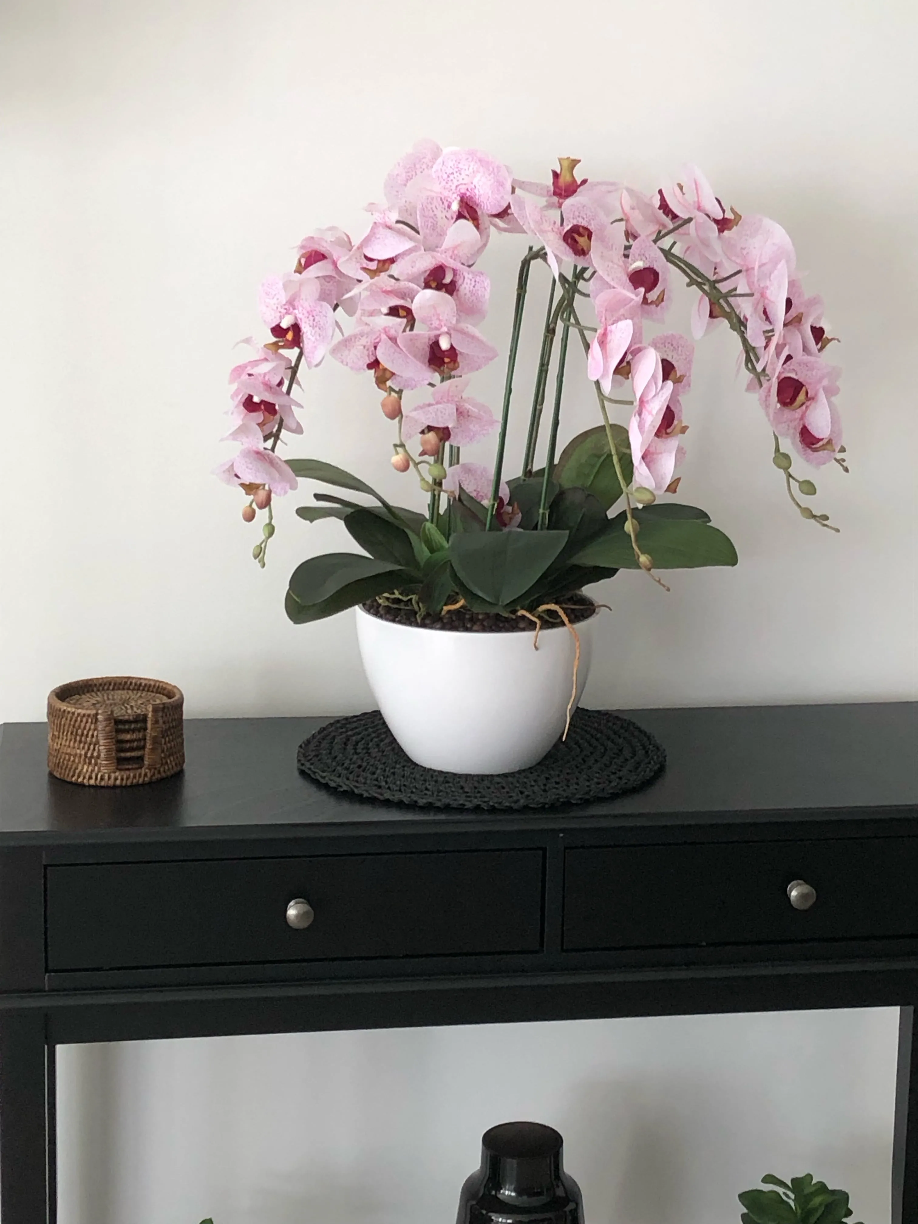 66cm Multi Stem Pink Butterfly Artificial Potted Orchid