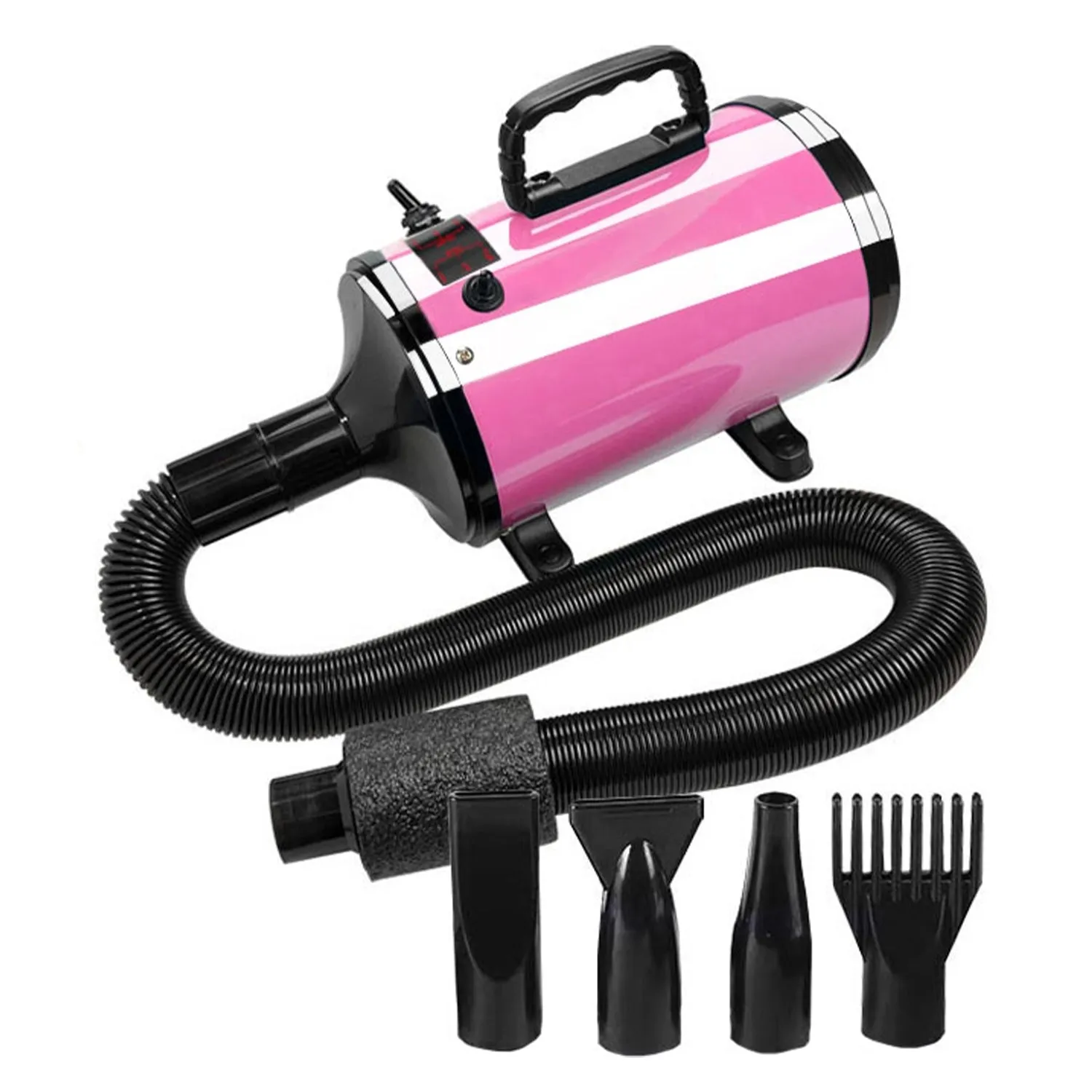 Adjustable Pet Hair Dryer, High Air Flow, Pink - FLOOFI