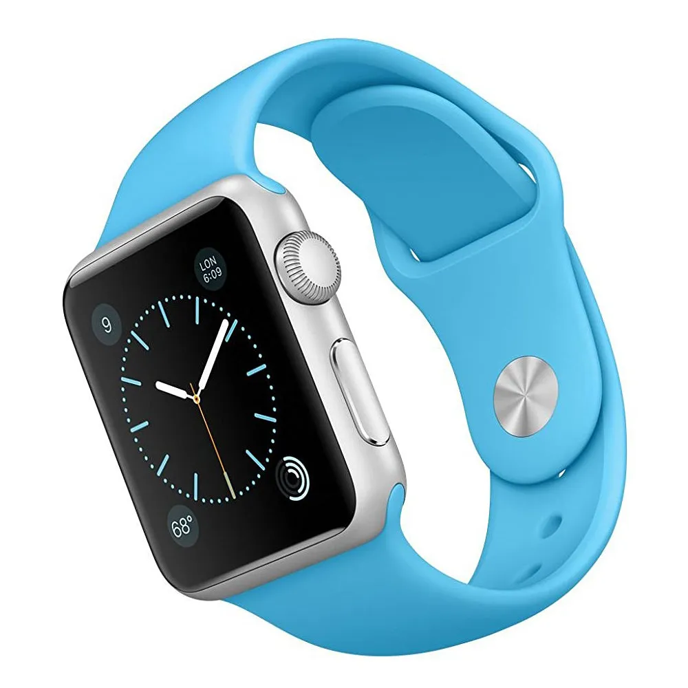 Apple 38 MM Smartwatch Silver Aluminum Case with Blue Band