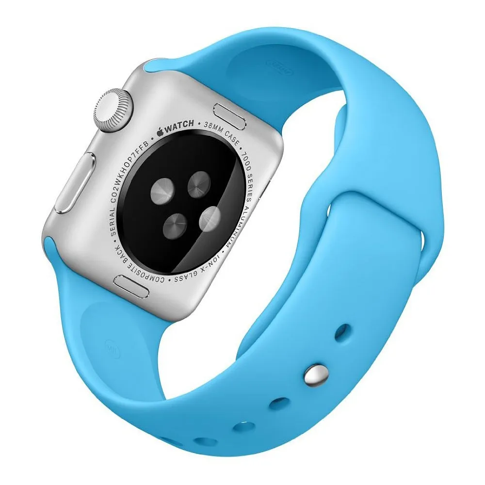 Apple 38 MM Smartwatch Silver Aluminum Case with Blue Band