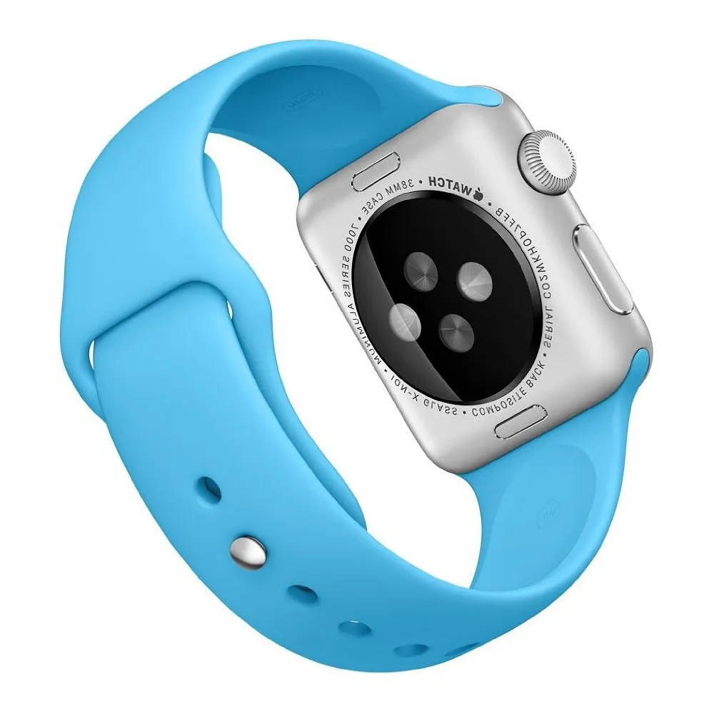 Apple 38 MM Smartwatch Silver Aluminum Case with Blue Band