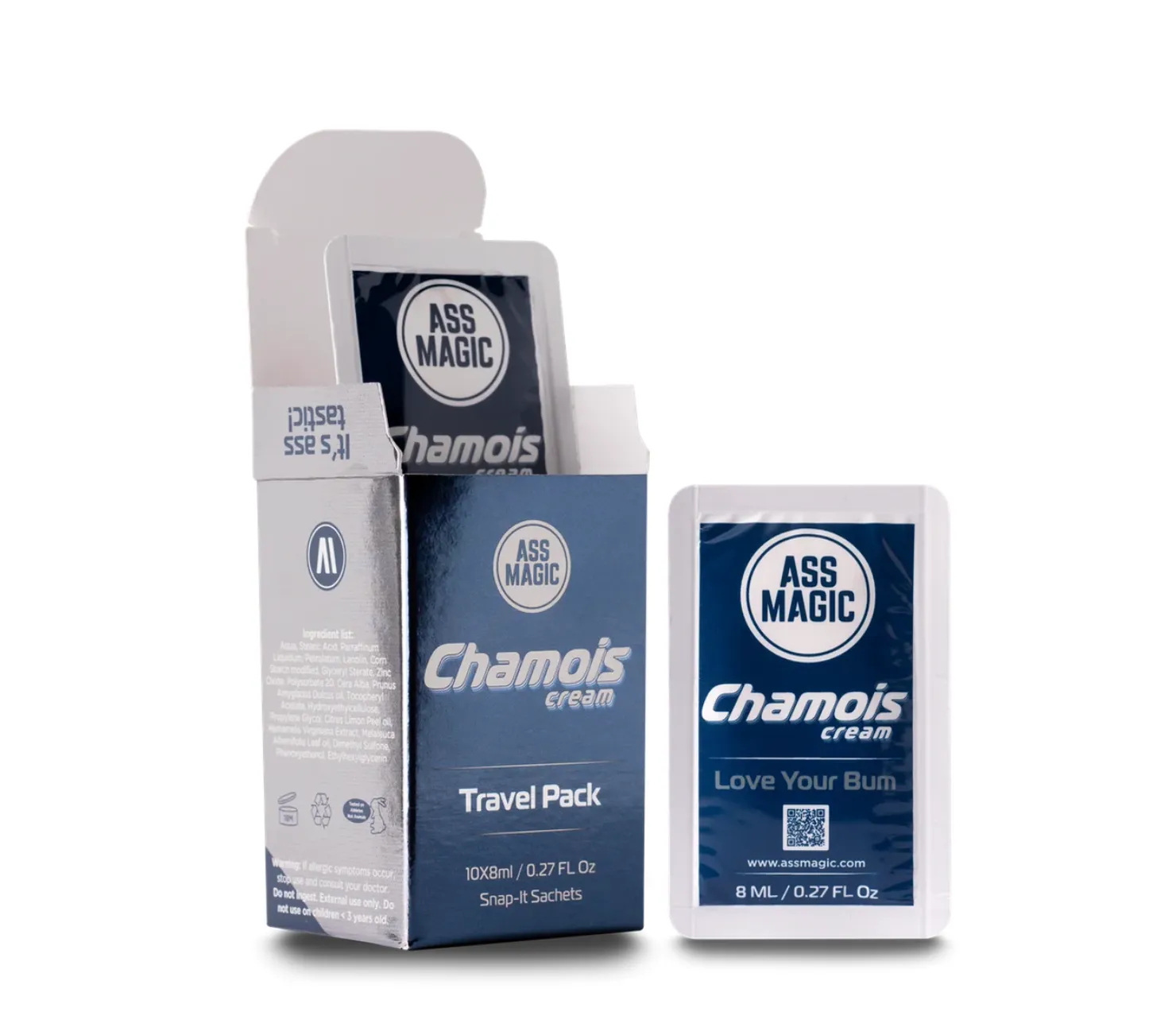 ASS MAGIC Chamois Cream Travel Packs 10 x 8ml Snap-it-Sachets