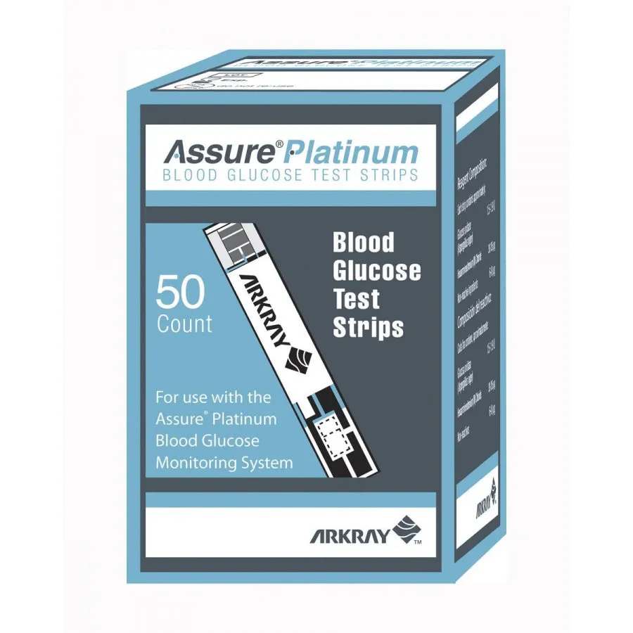 Assure Platinum Blood Glucose Test Strips 50 per Box