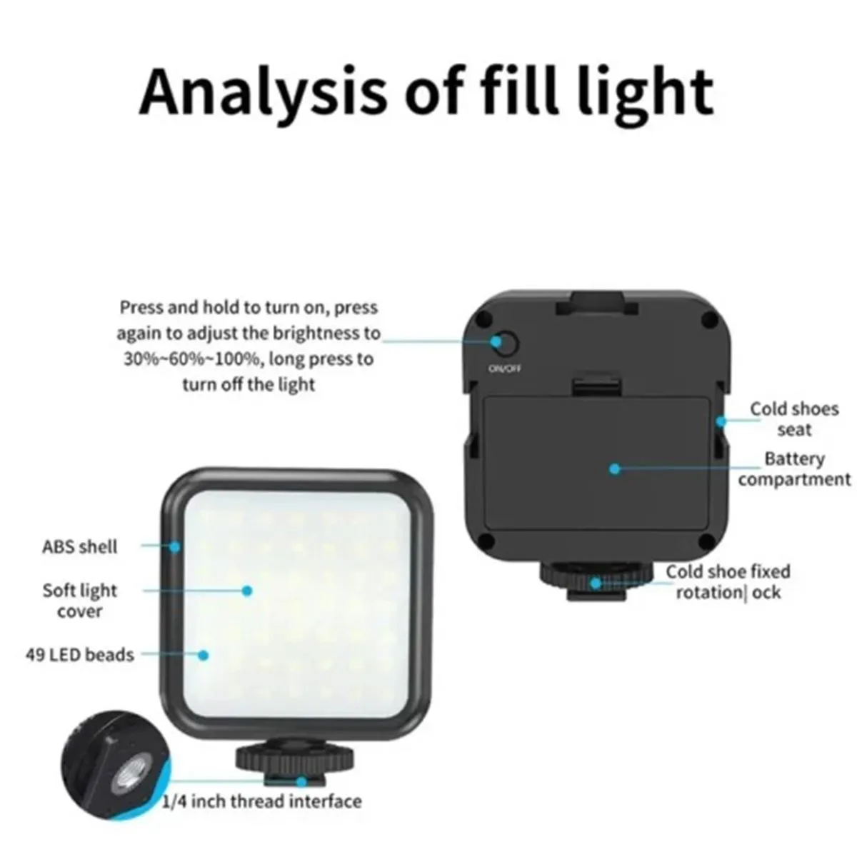 AY-49 Video Vlogging Kits with Microphone LED Fill Light  and  Mini Tripod