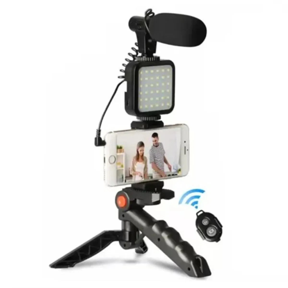 AY-49 Video Vlogging Kits with Microphone LED Fill Light  and  Mini Tripod