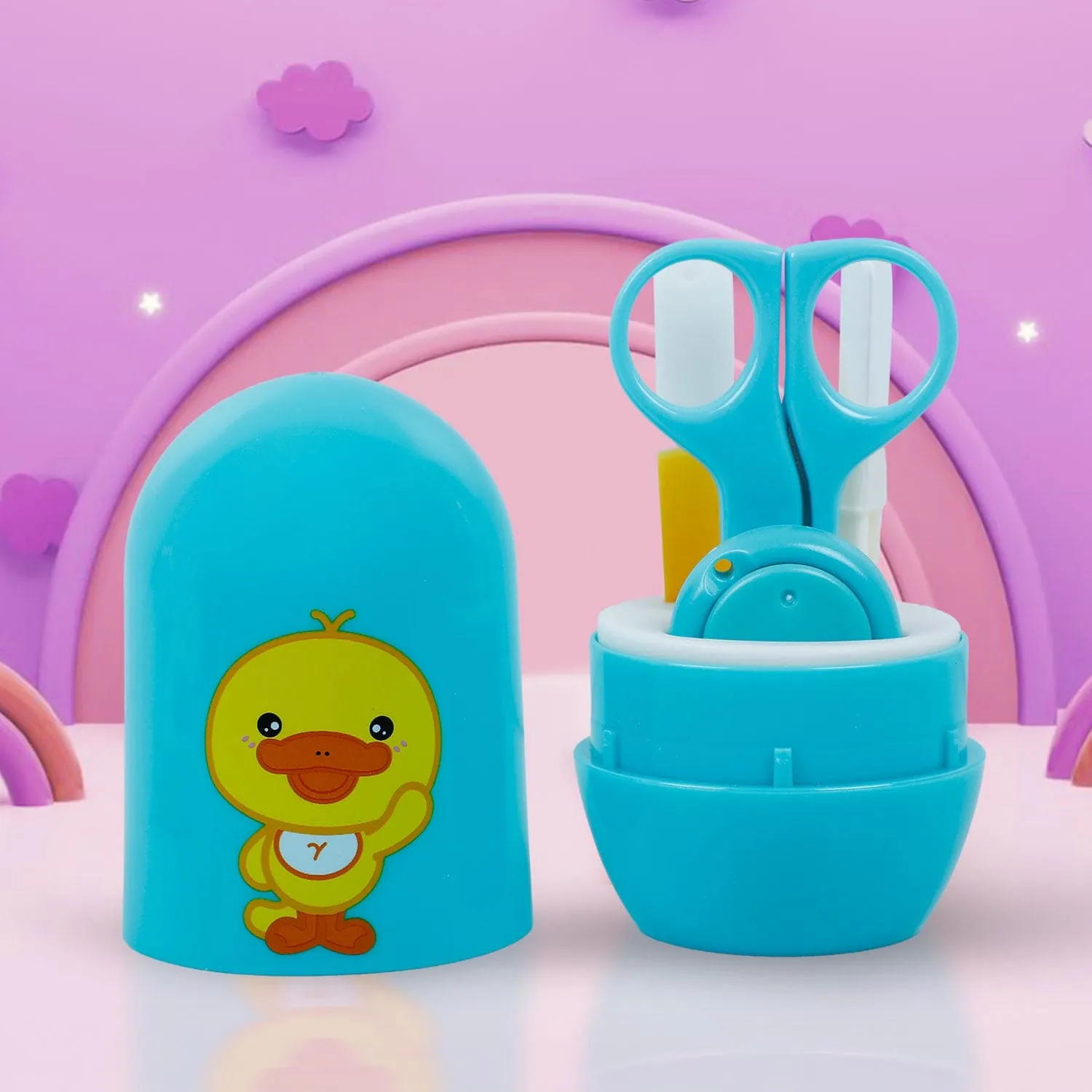 Baby Moo Quacking Ducky Gentle Manicure & Pedicure Infant Toddler Nail Clipper Set - Turquoise