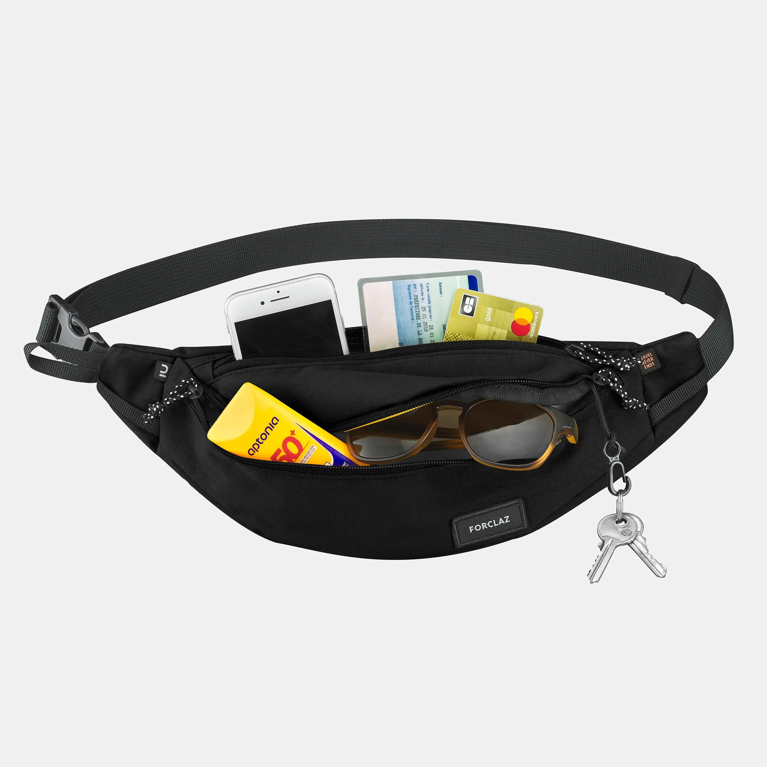 Belt bag Forclaz Travel, black