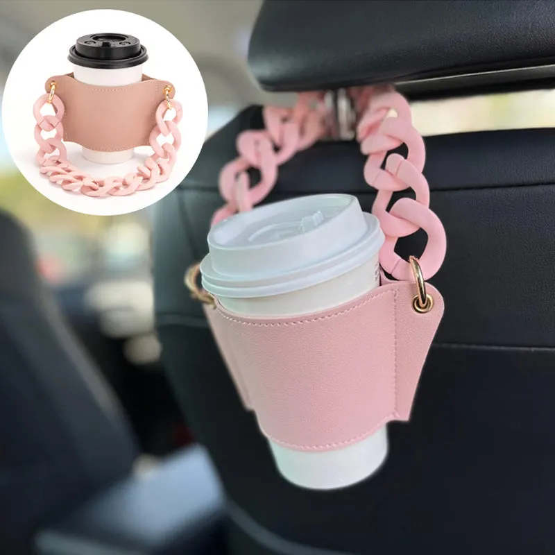 Coffee cup cover with chain