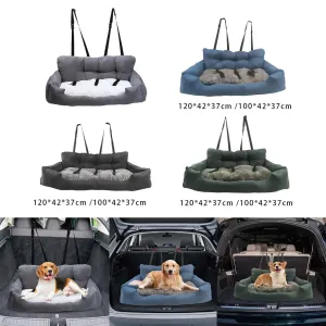 Dogs Booster Seat – Soft Nonslip Pet Car Travel Bed with Removable Cover for Large, Medium, and Small Dogs