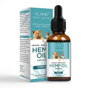 Elaimei Organic Hemp Oil For Pets | Beef Flavor | Toy Doggie