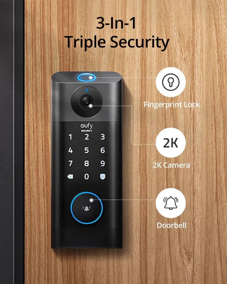 Eufy Video Smart Lock FingerPrint & Wi-Fi -Black