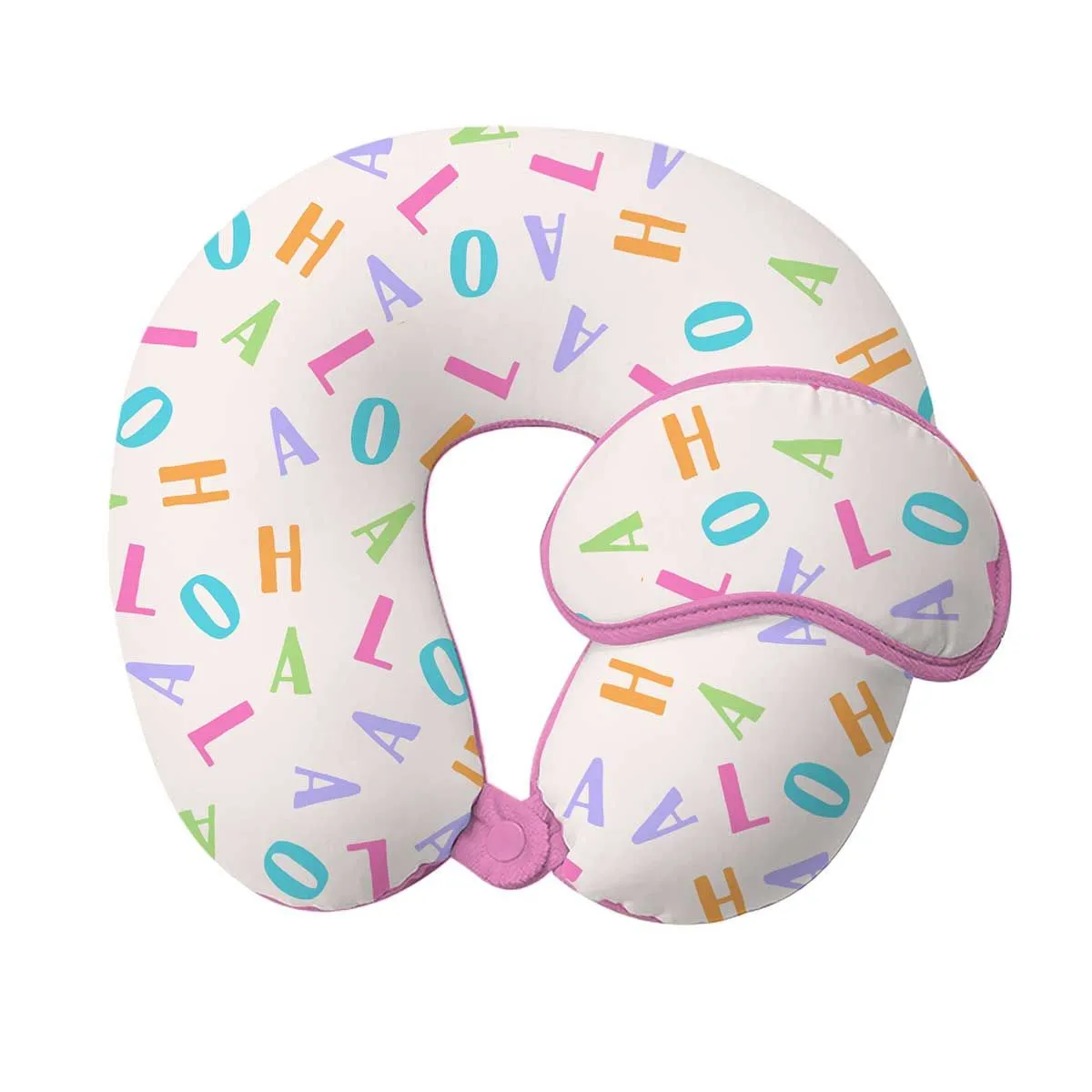 Floating ALOHA Letters Keiki Neck Pillow & Eyemask Set of 2