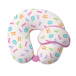 Floating ALOHA Letters Keiki Neck Pillow & Eyemask Set of 2