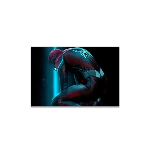 GADGETS WRAP Canvas Gallery Wrap Framed for Home Office Studio Living Room Decoration (14x11inch) - Spider Man Far From Home Tron