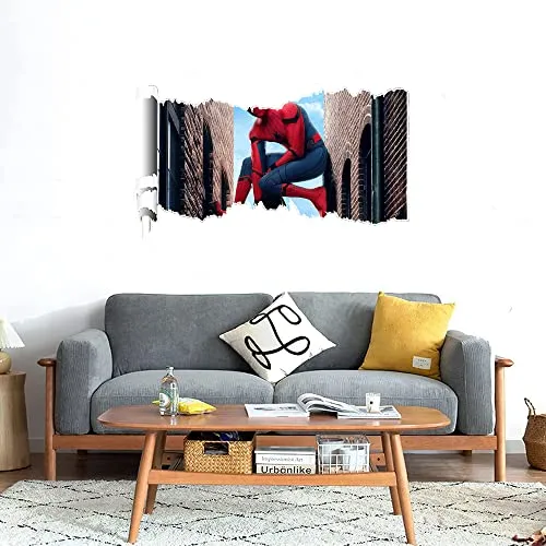 GADGETS WRAP Printed Wall Decal Sticker Scratched Paper Style Wall Decal (90cm x 50cm) - Spider Man Far from Home Comics