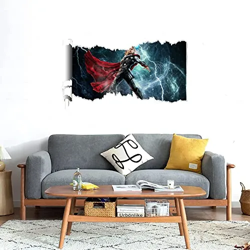 GADGETS WRAP Printed Wall Decal Sticker Scratched Paper Style Wall Decal (90cm x 50cm) - Thor from The Mark of Mythology