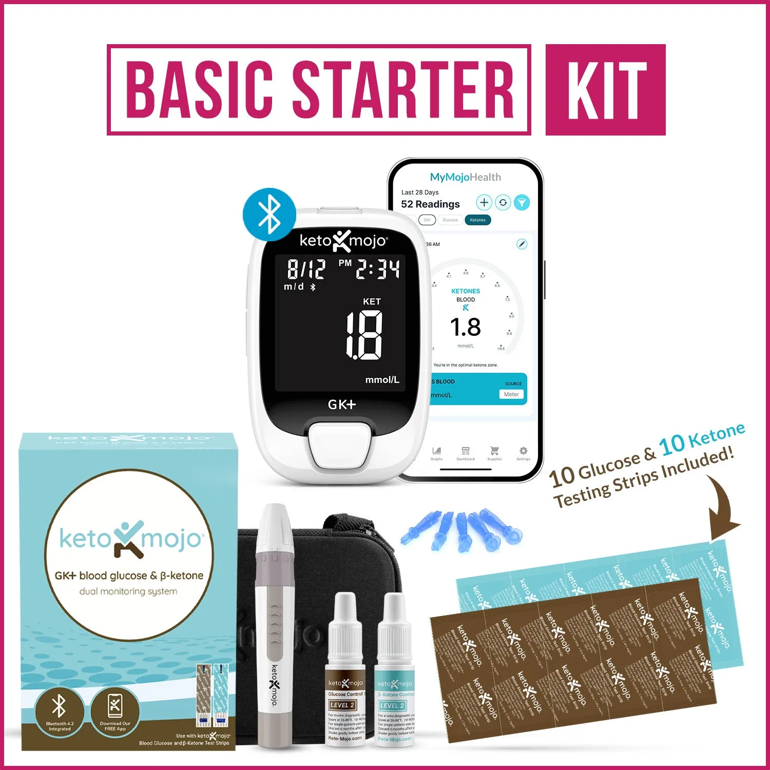 GK  Blood Glucose & Ketone Meter Kit (<5 units -retail price)