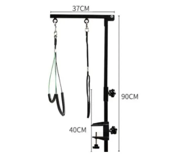 Grooming Arm SS Black with Clamp   Harness   Loop