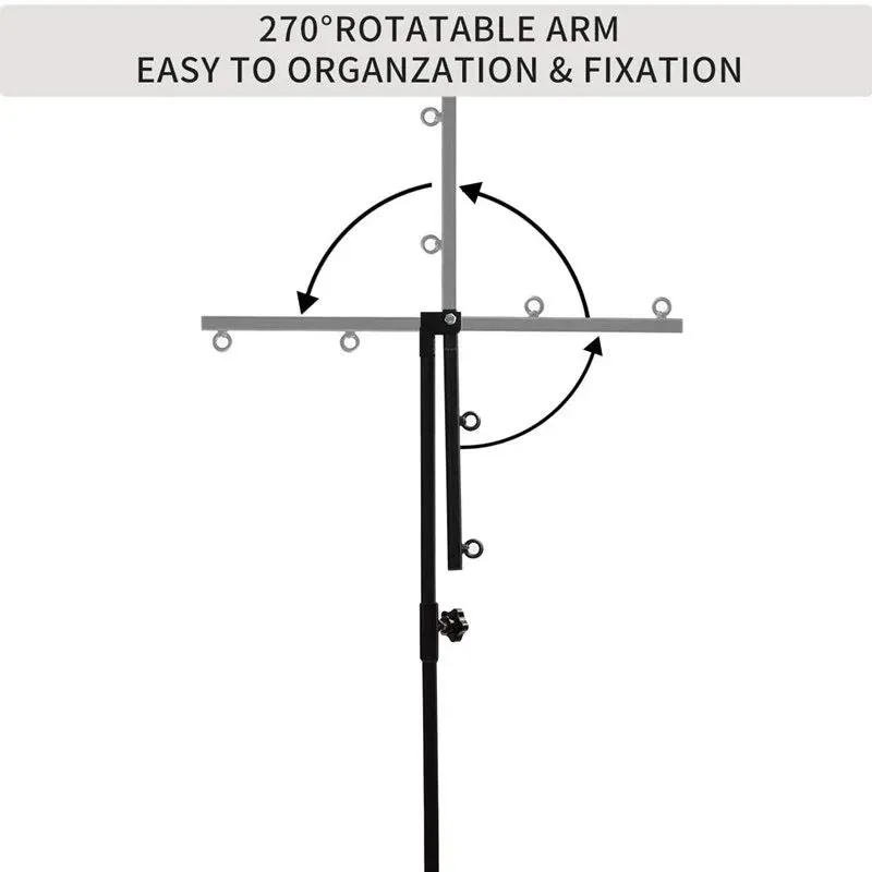 Grooming Arm SS Black with Clamp   Harness   Loop