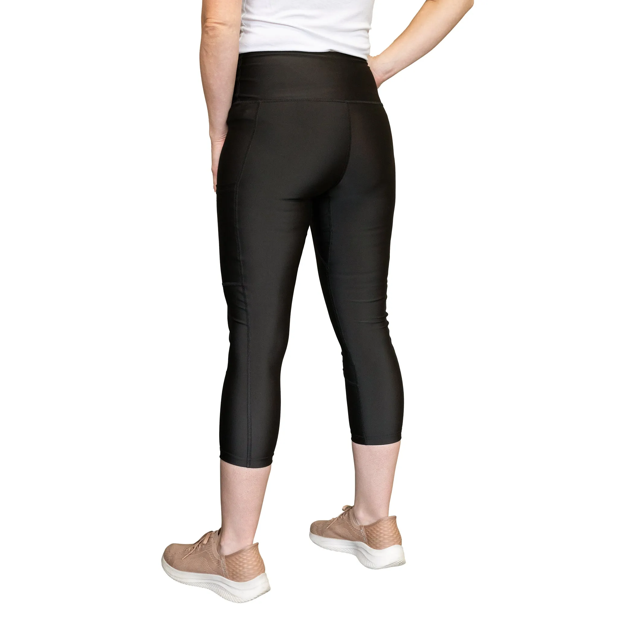 Hair-Resistant Black Capri Leggings