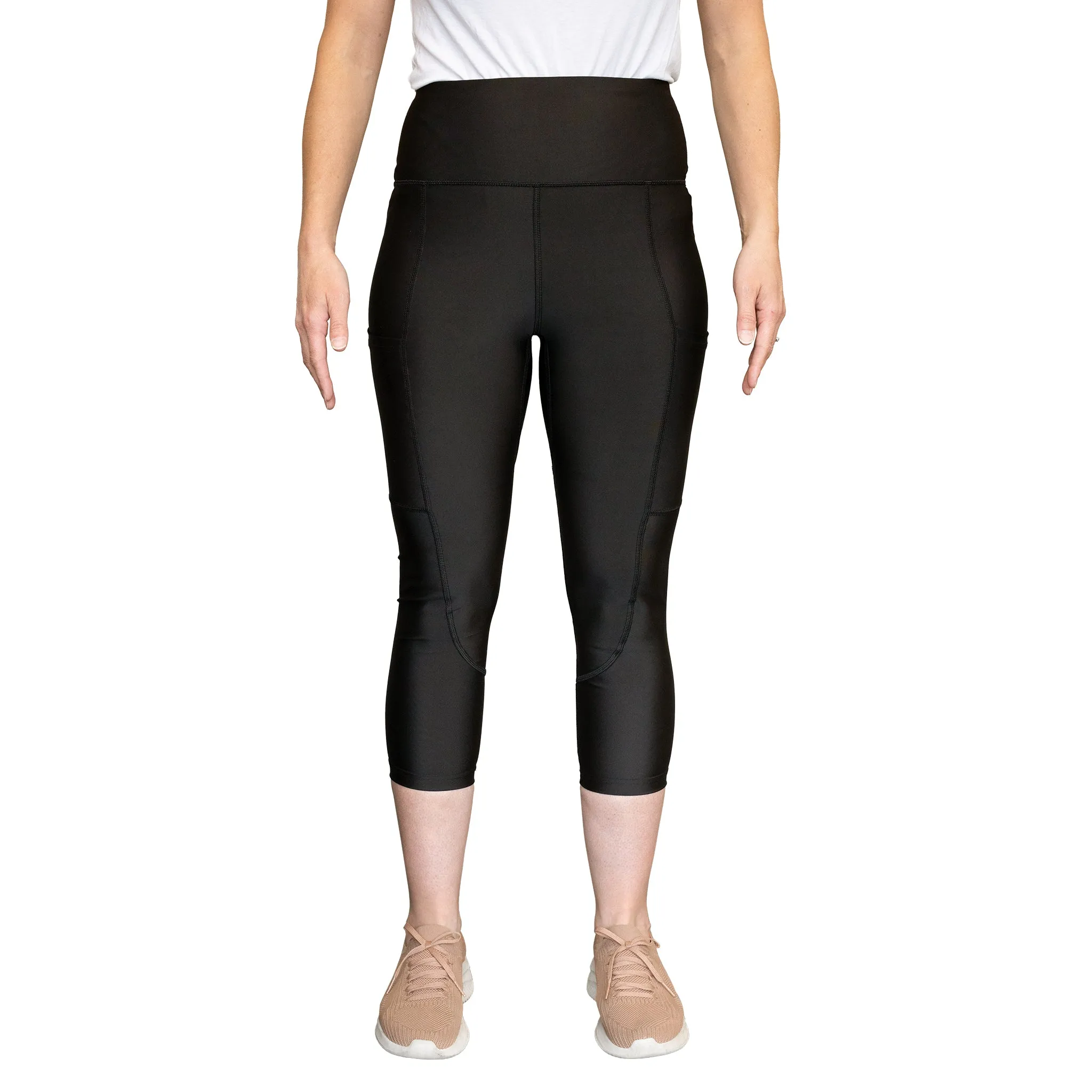 Hair-Resistant Black Capri Leggings