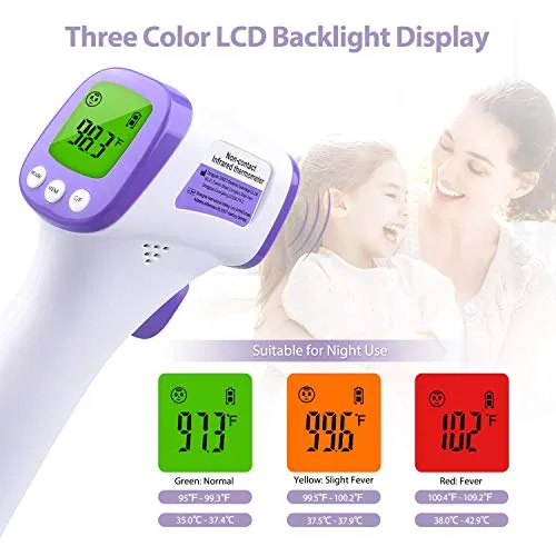 Heavy Duty LCD Display Non-Contact Infrared Forehead Thermometer for Medical Offices, Hospitals