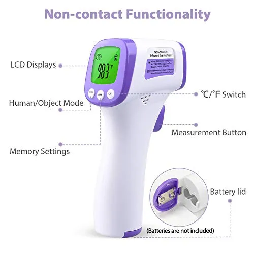 Heavy Duty LCD Display Non-Contact Infrared Forehead Thermometer for Medical Offices, Hospitals