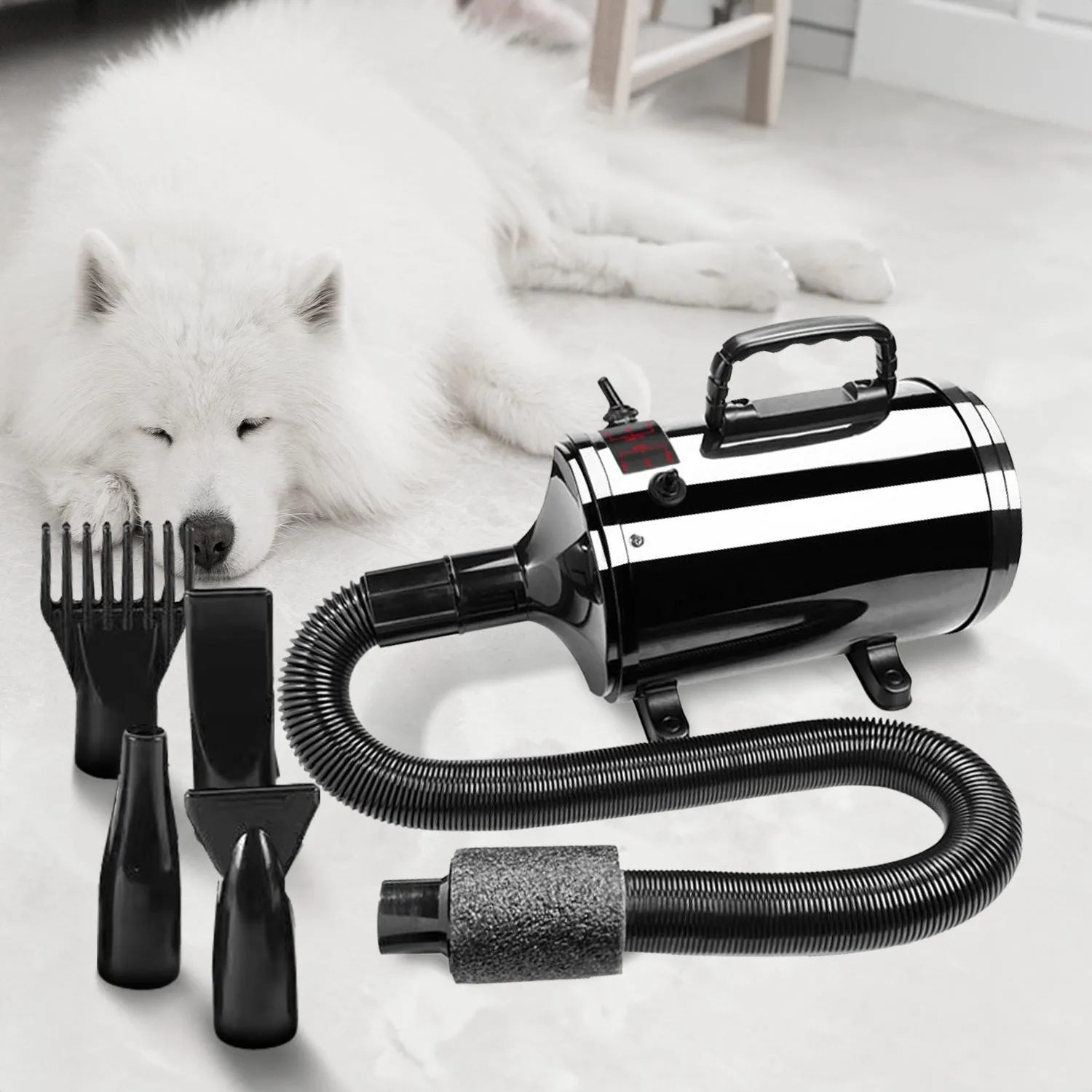 High Air Flow Pet Hair Dryer, Adjustable Speed, Floofi