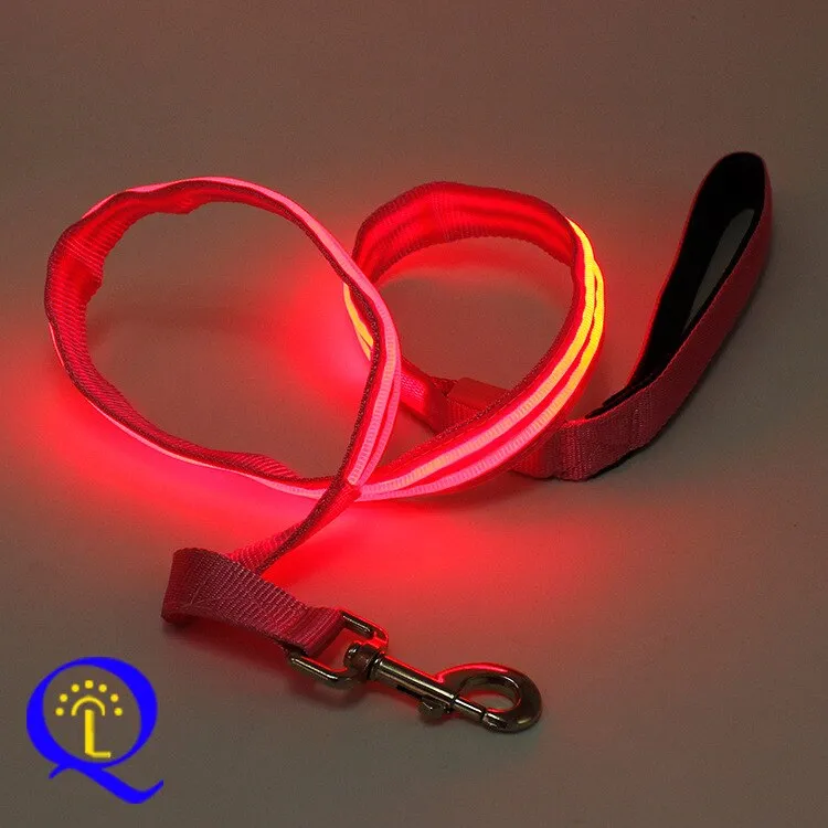 LED, Nylon Dual Fiber Dog Leash and Collar