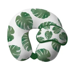 Monstera Green Pillow & Eye Mask Set of 2