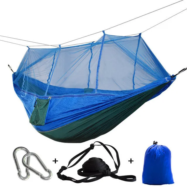 Mosquito Net Travel Hammock Tent W/ Adjustable Straps And Carabiners