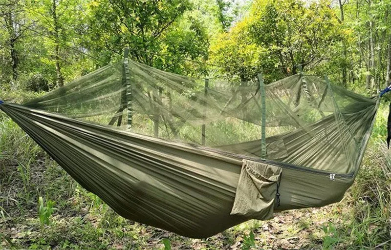 Mosquito Net Travel Hammock Tent W/ Adjustable Straps And Carabiners