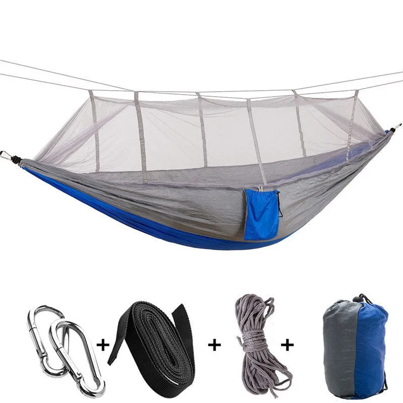 Mosquito Net Travel Hammock Tent W/ Adjustable Straps And Carabiners