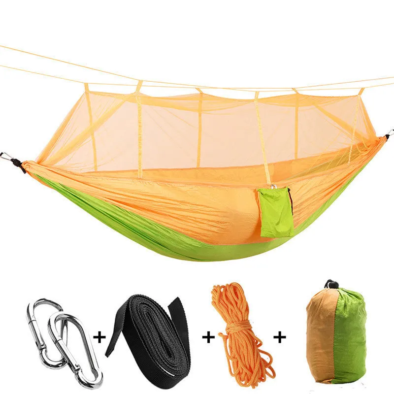 Mosquito Net Travel Hammock Tent W/ Adjustable Straps And Carabiners