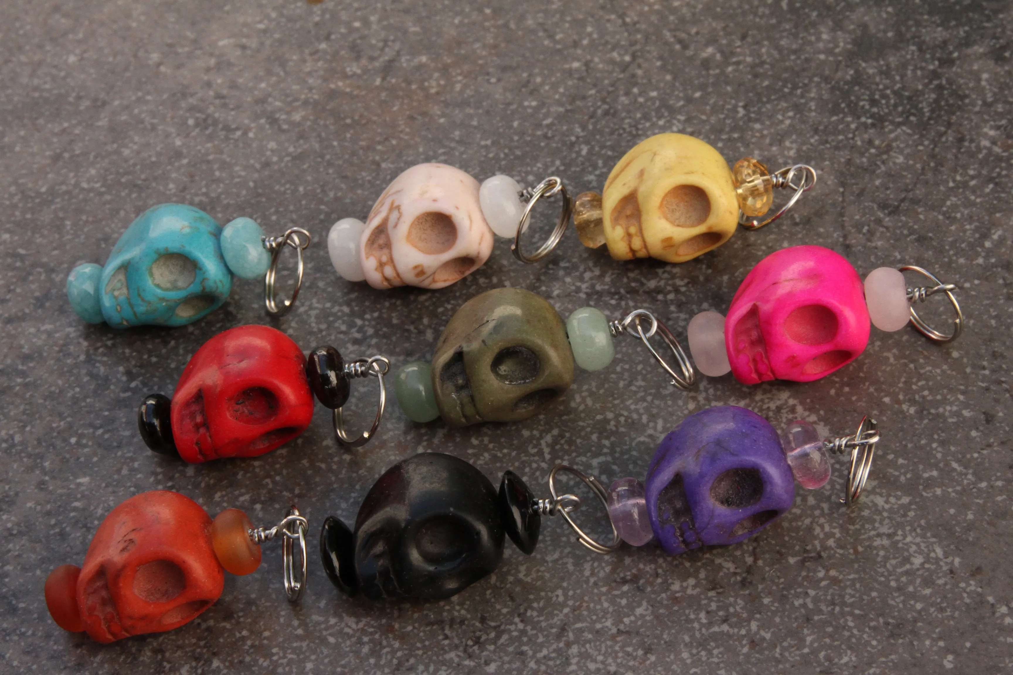 New Gemstone Skull Pet Charm in various colors