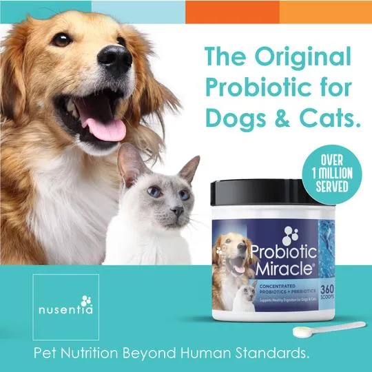 Nusentia Probiotic Miracle Supplement For Cats & Dogs