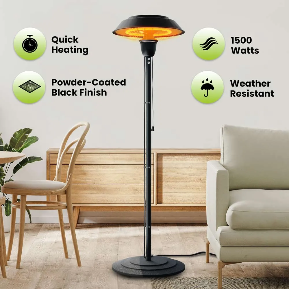 Patio Electric Heater - Black, 1500w