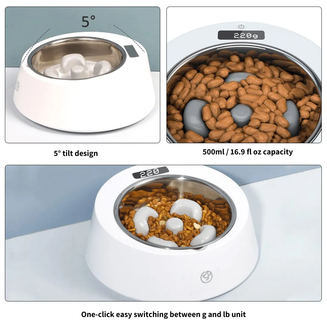 Slow Feeder Bowl With Built-in Scale