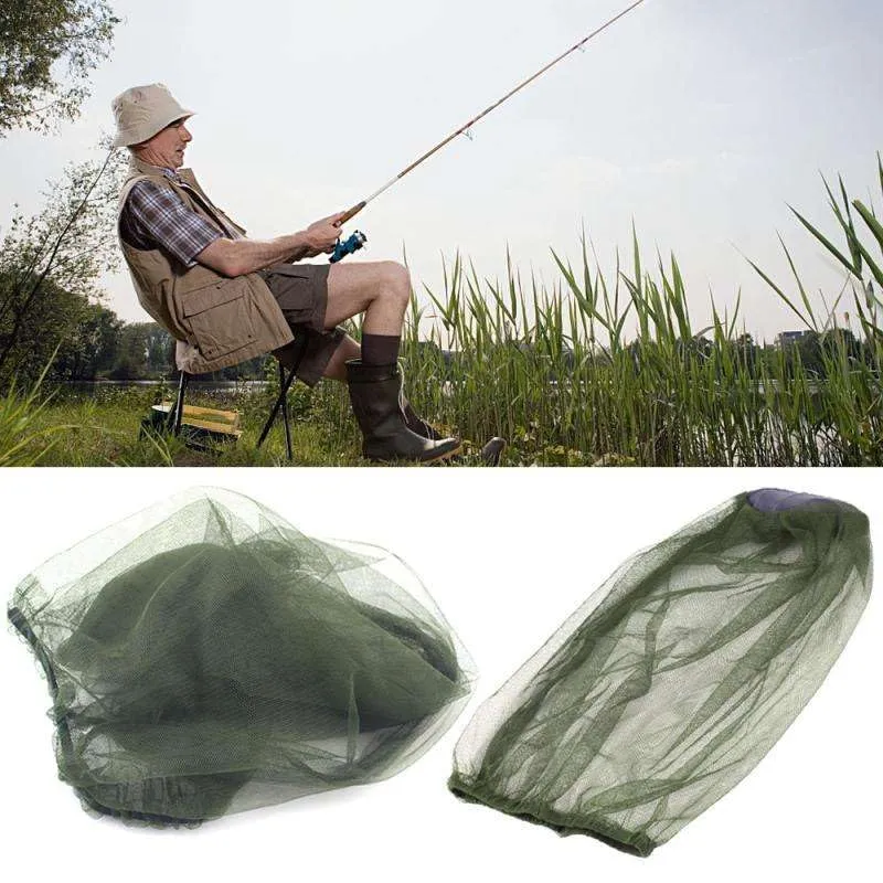 Travel Curry - Mosquito Head Net | Ultra Large & Long Bug Face Netting for Hats - Insect Net Mask Cover with Extra Fine Fly Screen Holes - Outdoor Protection for Men & Women