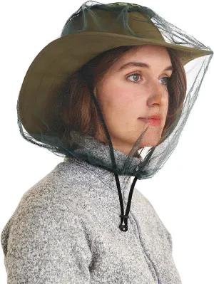 Travel Curry - Mosquito Head Net | Ultra Large & Long Bug Face Netting for Hats - Insect Net Mask Cover with Extra Fine Fly Screen Holes - Outdoor Protection for Men & Women