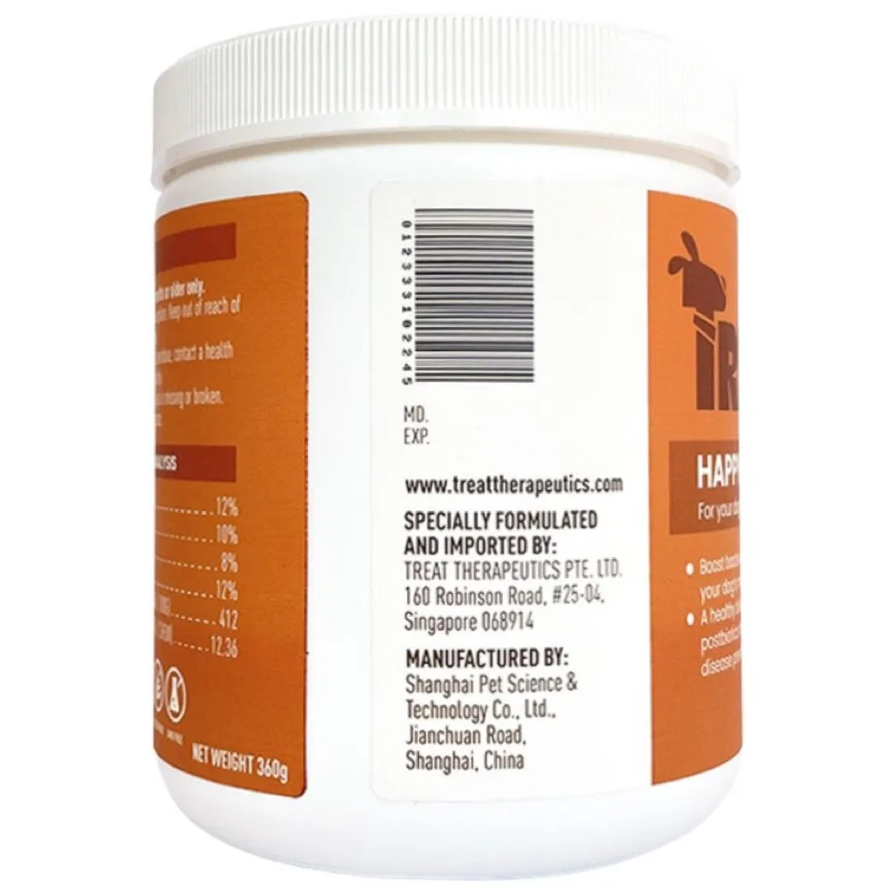 Treat Therapeutics Happy   Healthy Dog Supplement 360g