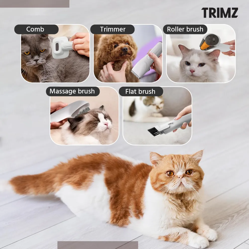 Trimz Pet Grooming Kit & Vacuum Suction for Dogs and Cats