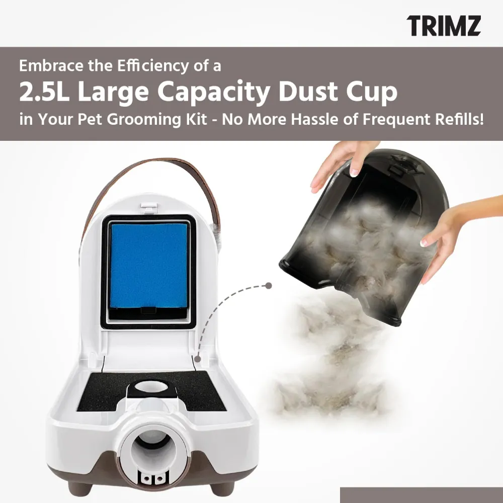 Trimz Pet Grooming Kit & Vacuum Suction for Dogs and Cats