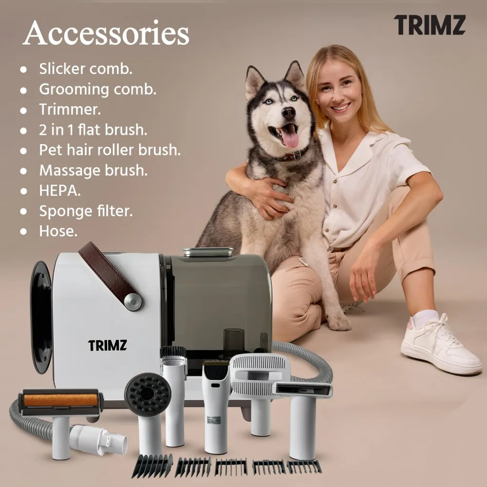 Trimz Pet Grooming Kit & Vacuum Suction for Dogs and Cats