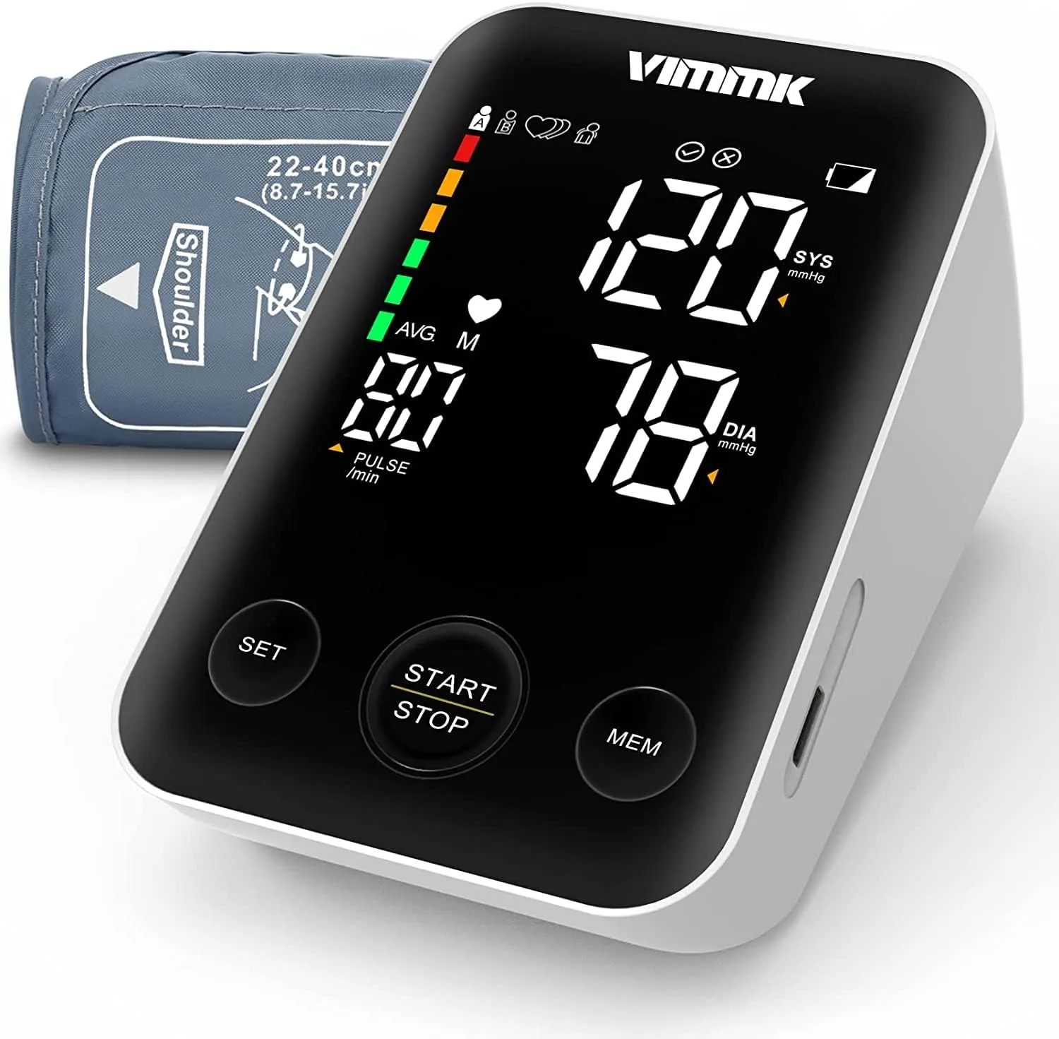 Vimmk Upper Arm Blood Pressure Monitor - Digital, Accurate, and User-Friendly for Home Health Monitoring