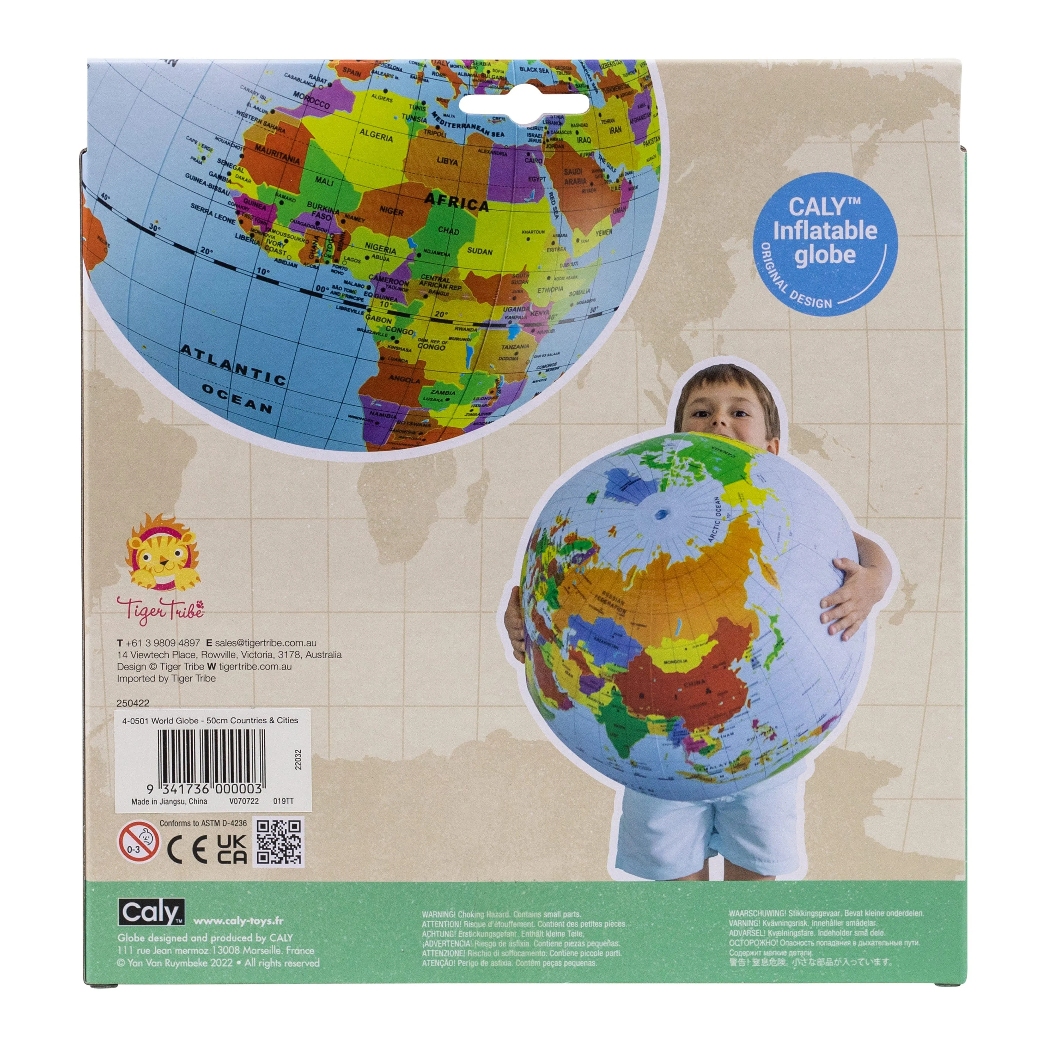 World Globe Blow Up 50cm By Tiger Tribe